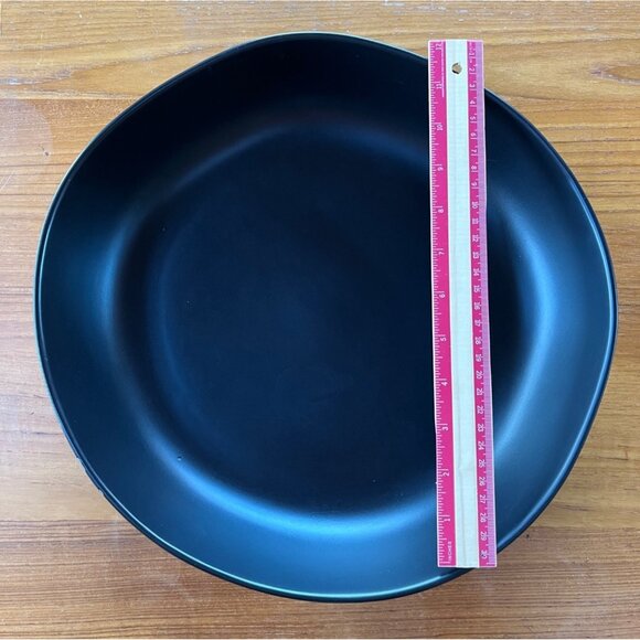 Modern Quirky Black Matte Ceramic Display Bowl Large 13" Across, 3" Deep, padded - Picture 5 of 9
